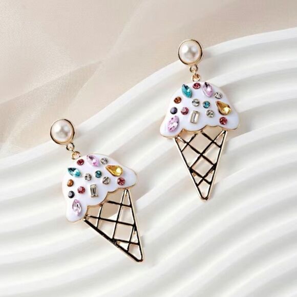 🔅🆕 🔅 Darling BoHo Rhinestone 🍭 Ice Cream Earrings 🍦✨ - Picture 7 of 13
